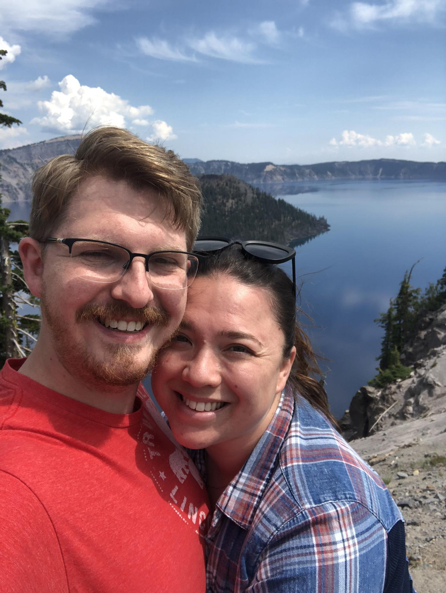 Crater Lake, Oregon. We were so moved by the immense beauty of the area and met many kindred spirits from all over the world at the place this photo was taken.