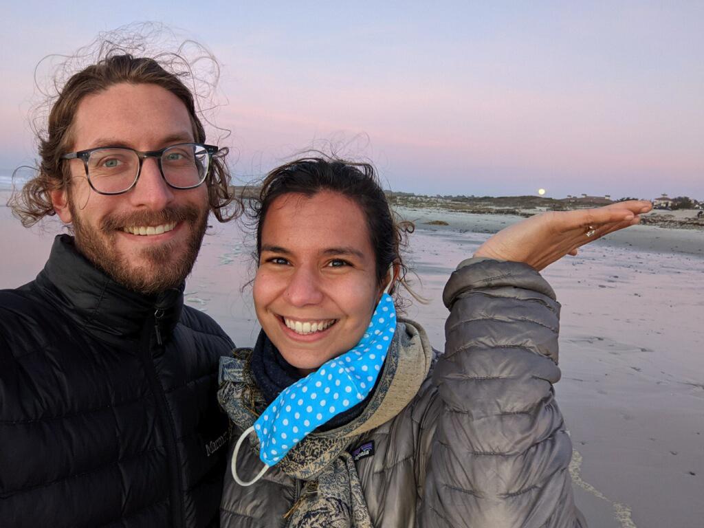 Moonrise at Pebble beach! California road trip December 2020