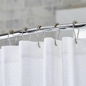 Set of 12 Polished Nickel Shower Curtain Roller Rings
