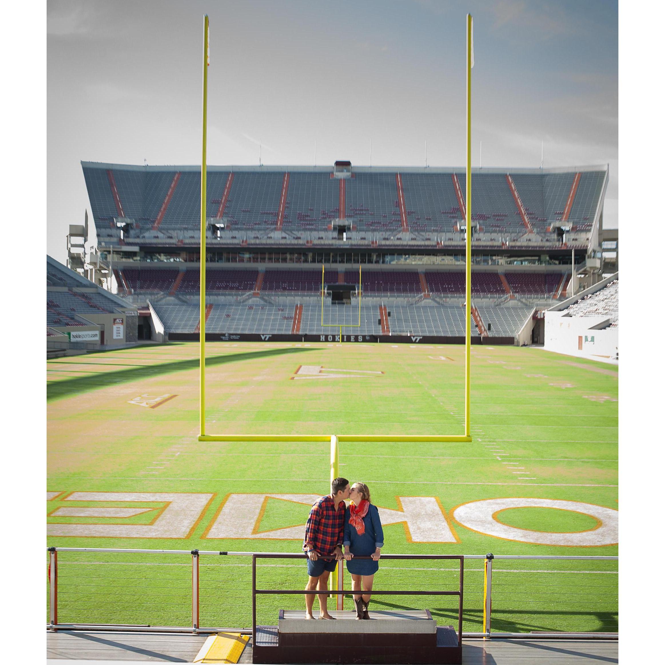 Engagement photo shoot at Virginia Tech