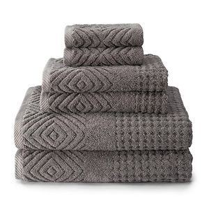 TexereSilk - Luxury Bath Towel Set - 100 Percent Organic Cotton Towels - Soft Bathroom Towel Set (6-Piece Set, Light Gray) Ideas for Men