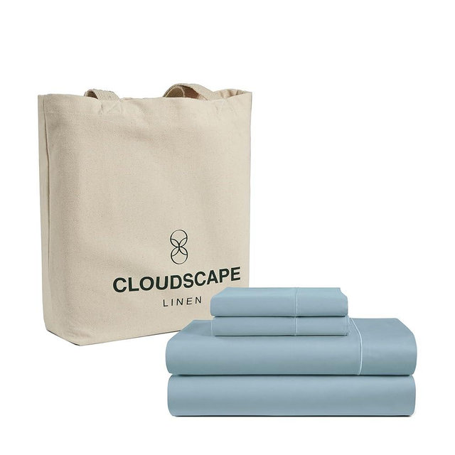 100% Egyptian Cotton Sheets Queen Size Bed Set - 4 Pcs, Light Blue Queen Sheet Set | 1000 Count Egyptian Cotton Sheets Queen | Hotel Luxury Bed Sheets | Upto 17" Deep Pocket Queen Sheets - French Blue