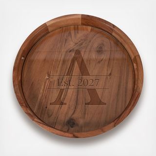 Est. 2027 Monogramed Barista Serving Tray with Glass Insert