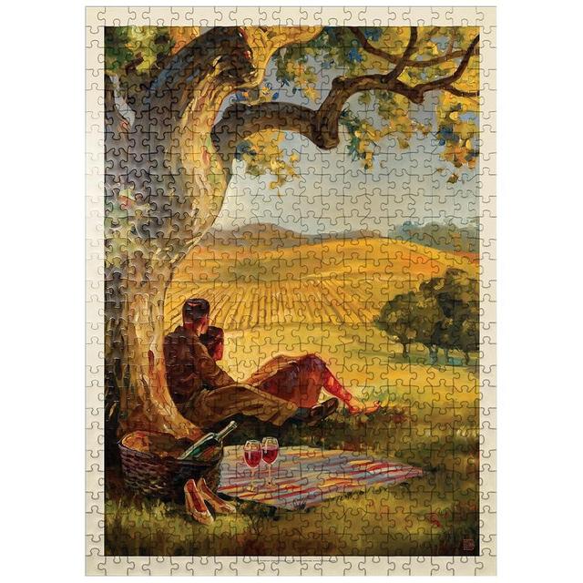 MyPuzzle Oil Painting: Wine Country, Vintage Poster - Premium 500 Piece Jigsaw Puzzle for Adults