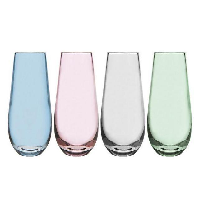 Olivia & Oliver Multicolor Stemless Champagne Flutes (Set of 4)