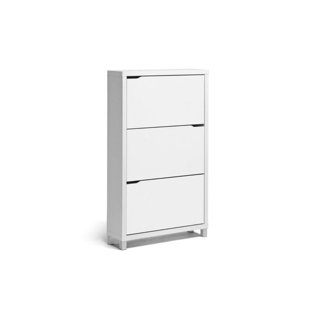 Simms 3 Drawer Modern Shoe Cabinet White - Baxton Studio