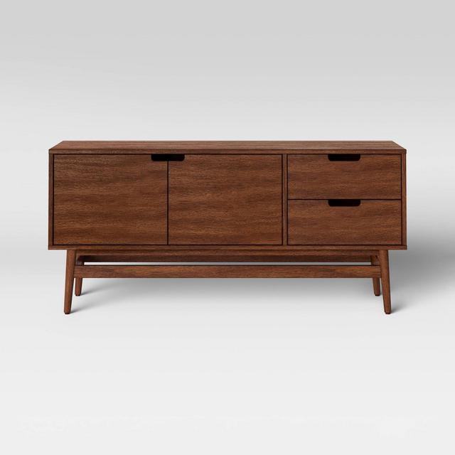 Ellwood Mid Century Modern Wood Media Stand with Storage Brown - Project 62™