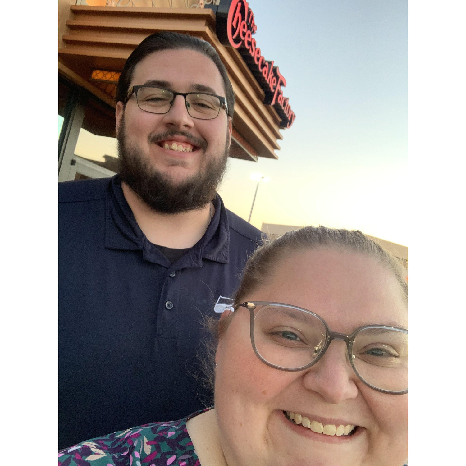 Manny and Clydos’s one-year anniversary date to Cheesecake Factory.
