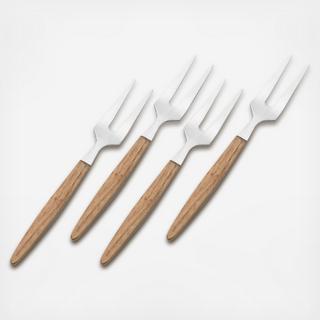 Acacia Wood Cocktail Fork, Set of 4