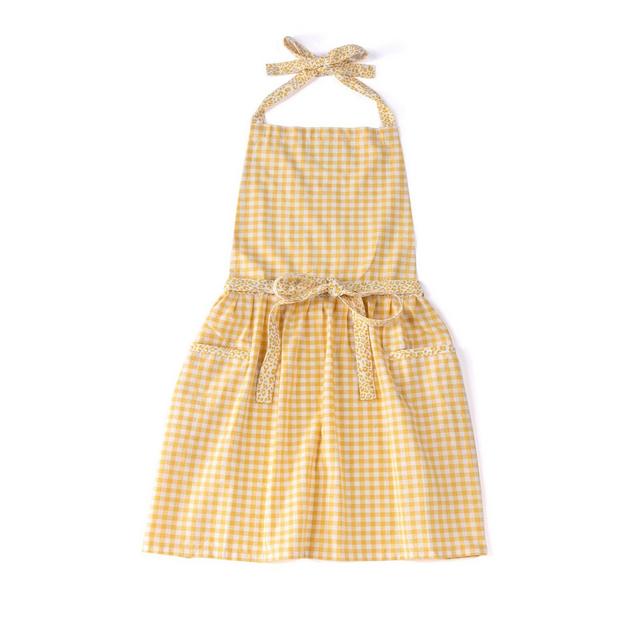 Shiraleah Gina Yellow and White Check Print Apron
