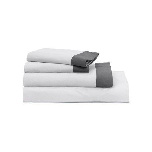 Premier - Casper Soft and Durable Supima Cotton Sheet Set Queen White/Slate