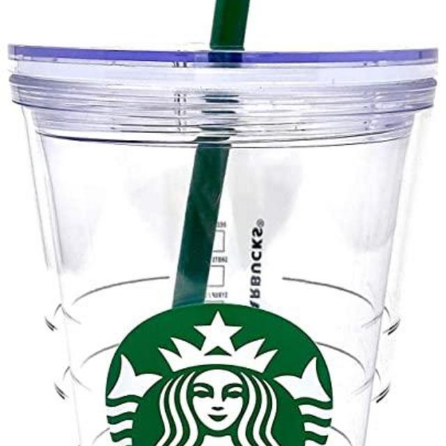 Starbucks Cold Cup Clear Grande Tumbler Traveler With Green Straw Logo - 16oz