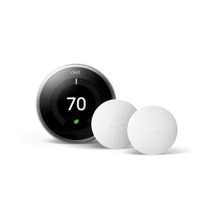 Nest Learning Thermostat 3rd Gen in Stainless Steel and Google Nest Temperature Sensor (2-Pack) - Home Depot Exclusive