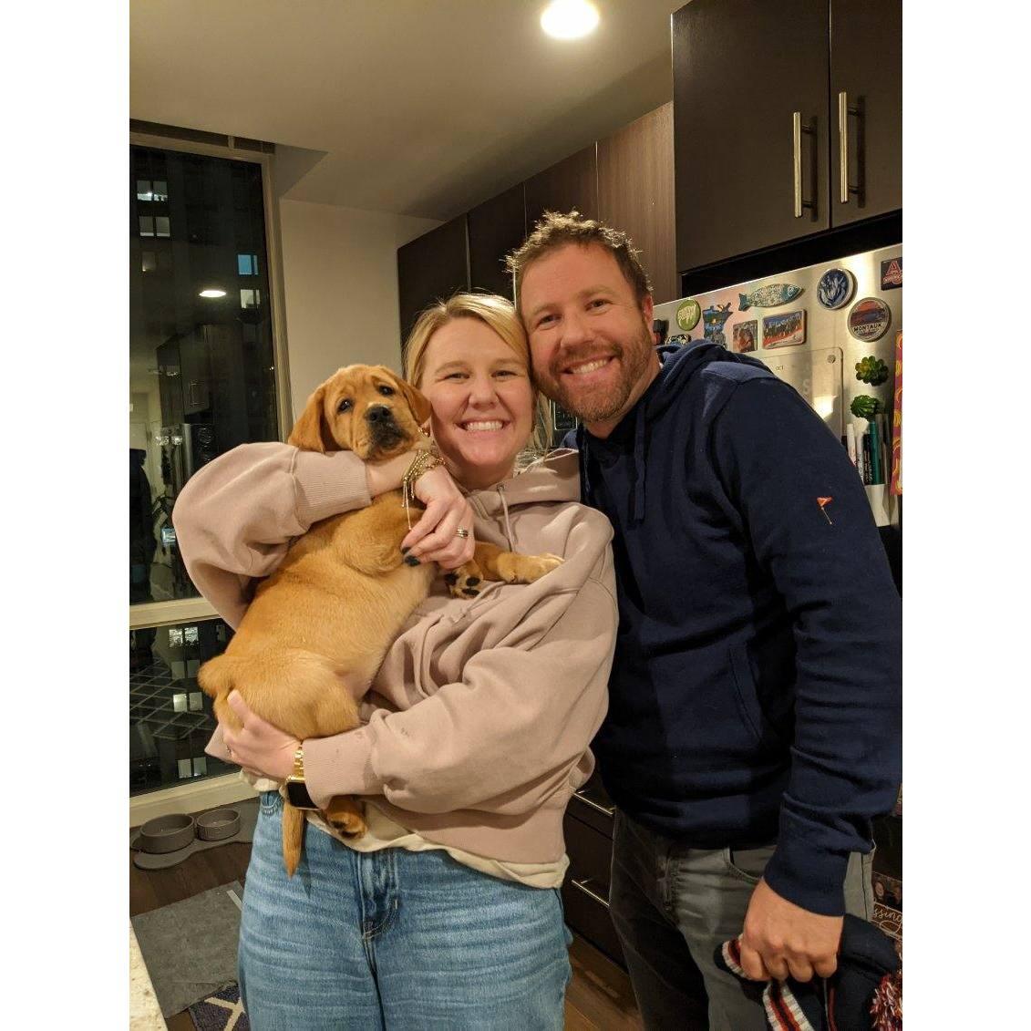 Our first night home with Wilma