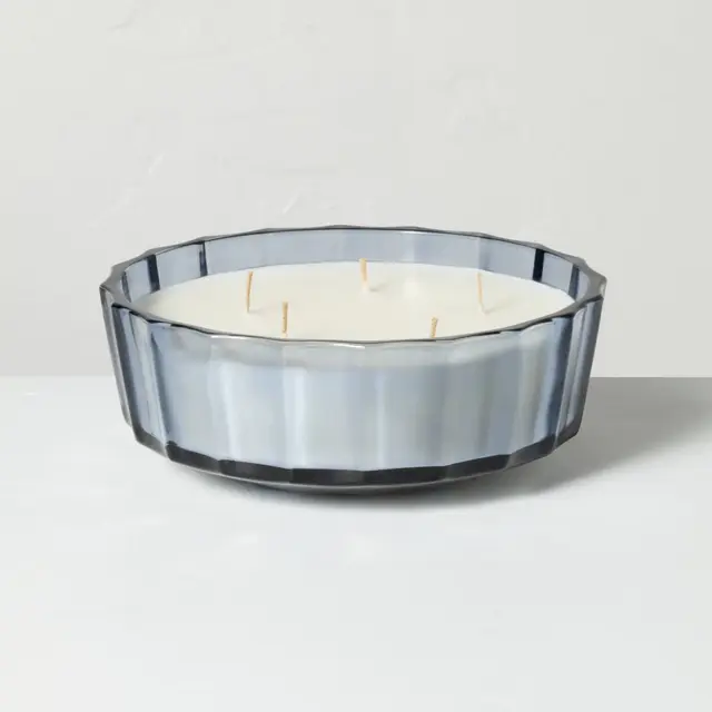 5 Wick XL Colored Glass Faceted Driftwood and Amber Jar Candle 32oz - Hearth & Hand™ with Magnolia