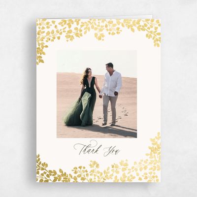 Beige Wedding Thank You - Calla Photo Foil