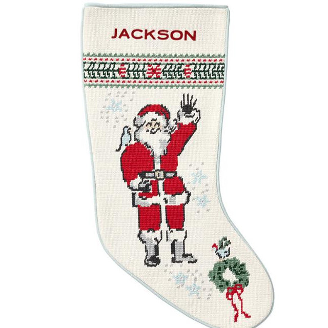 Riley Sheehey Needlepoint Christmas Stocking Collection - Santa