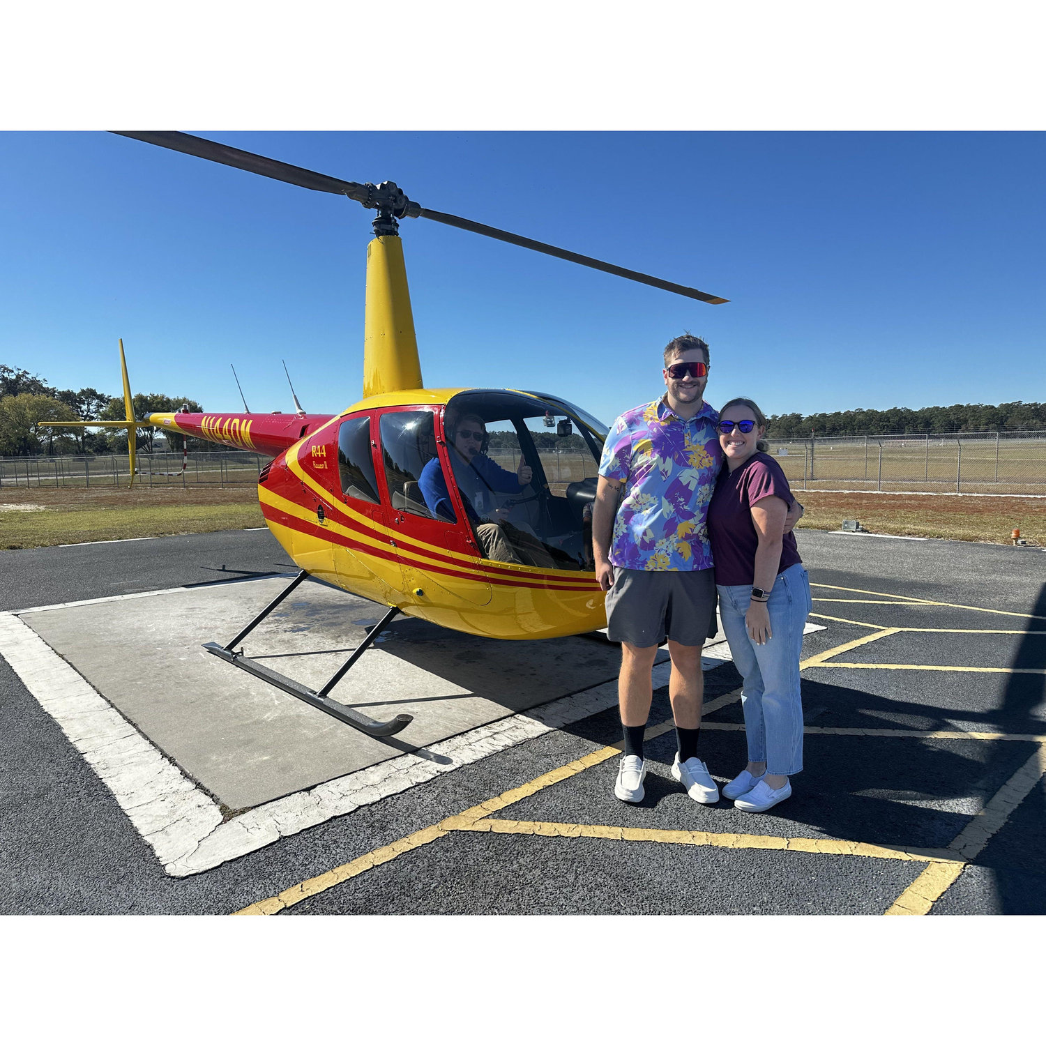 Helicopter ride the morning after Jake proposed