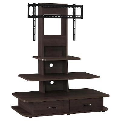 Solar TV Stand with Mount and Drawers for TVs up to 70" Wide - Espresso - Room & Joy