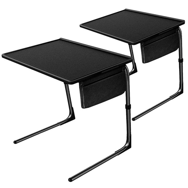 Totnz TV Tray Table, Folding TV Dinner Table Comfortable Folding Table with 3 Tilt Angle Adjustments for Eating Snack Food, Stowaway Laptop Stand