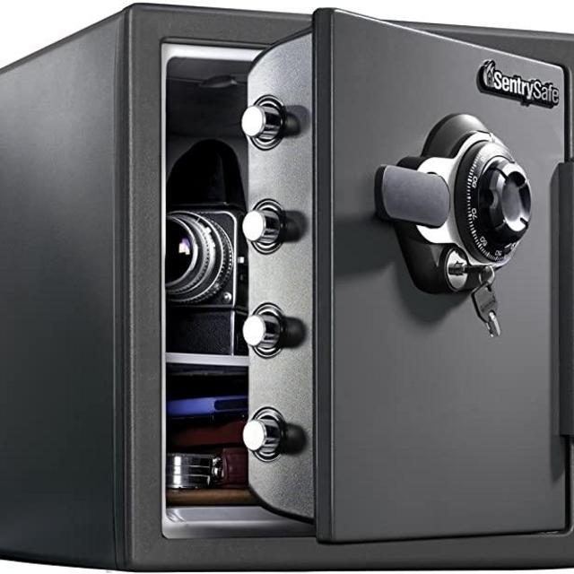 SentrySafe SFW123DSB Fireproof Safe and Waterproof Safe with Dial Combination 1.23 Cubic Feet