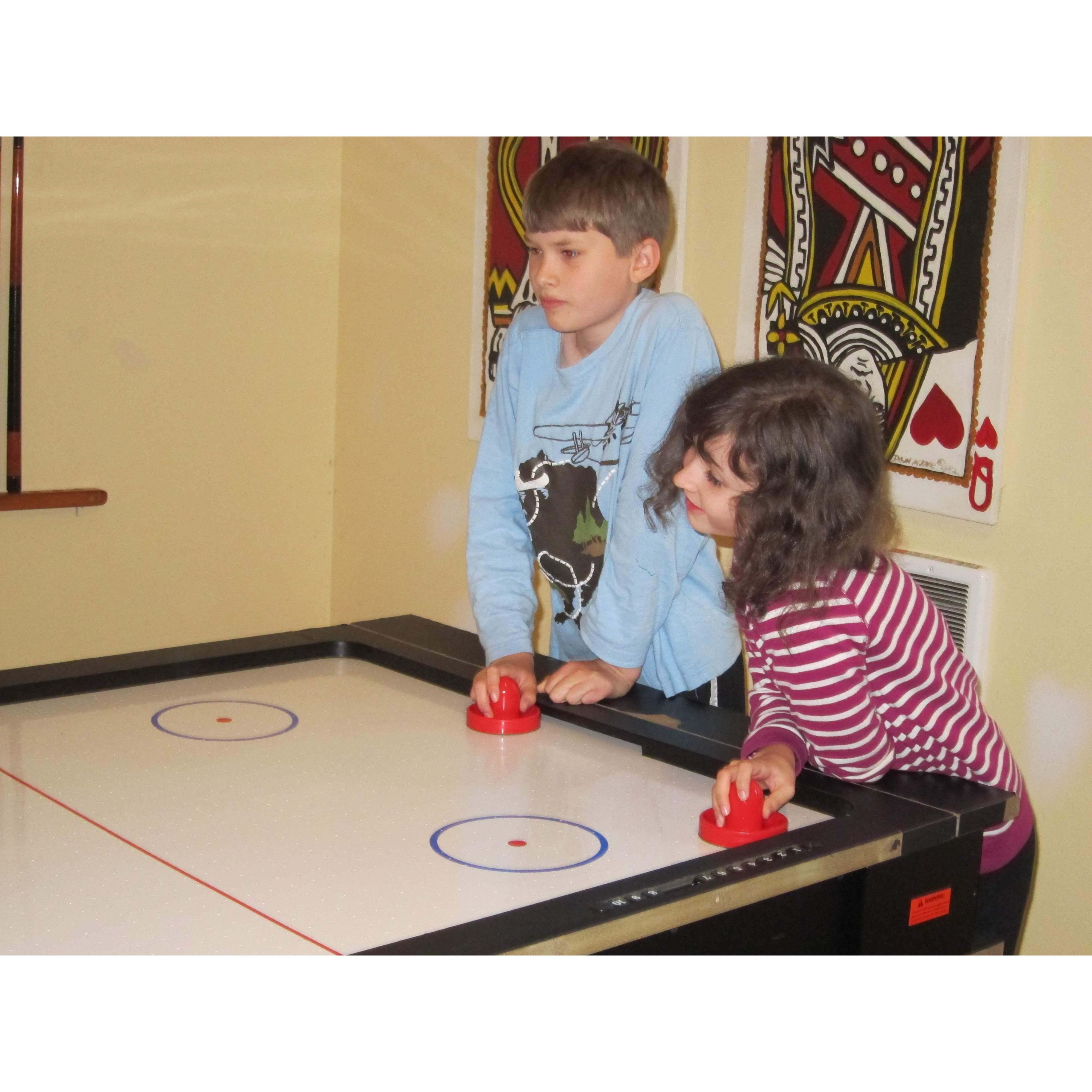 Just playing a bit of air hockey