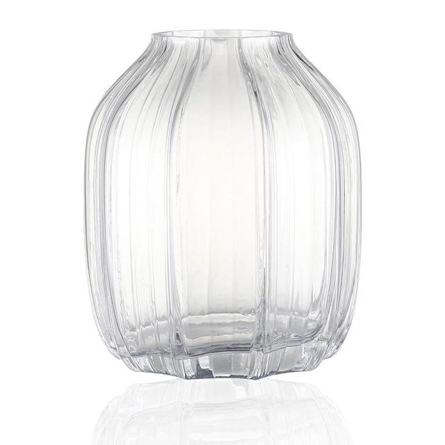 MCMCNCUIU Clear Glass Vase, Large Vases for Flowers, Glass Vases for Bouquet, Aesthetic Vase for Living Room, Bedroom, Kitchen, Dining Table, Office, Wedding, 8 Inches
