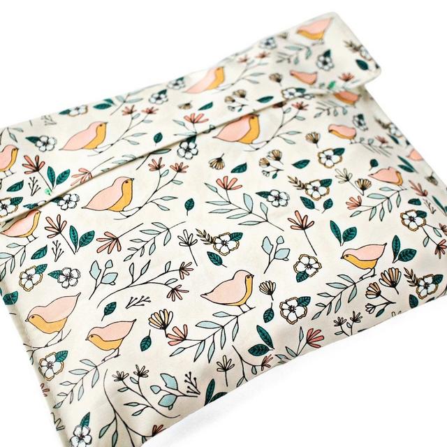 Bird Reusable Snack Bag - Snack Pouch - Zero Waste Sandwich Bags - Food Storage - Lunch Bags for Kids - Sustainable Eco friendly Gift