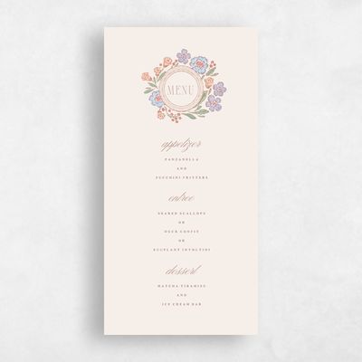 Linen, Beige Wedding Menu - Persephone