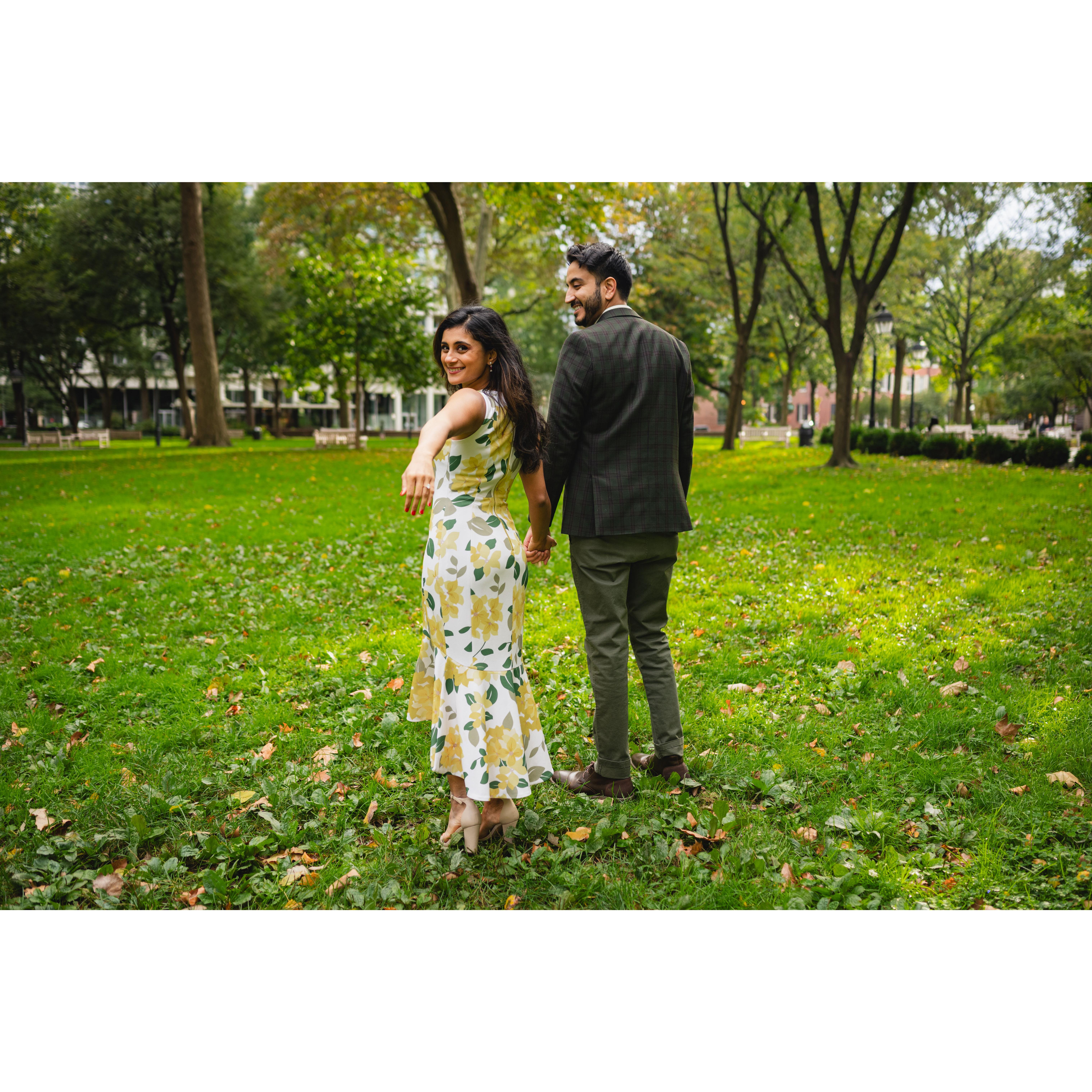 The photoshoot after popping the question