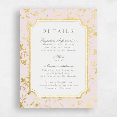 Light Mauve, Pink Wedding Enclosure - Vasara Foil