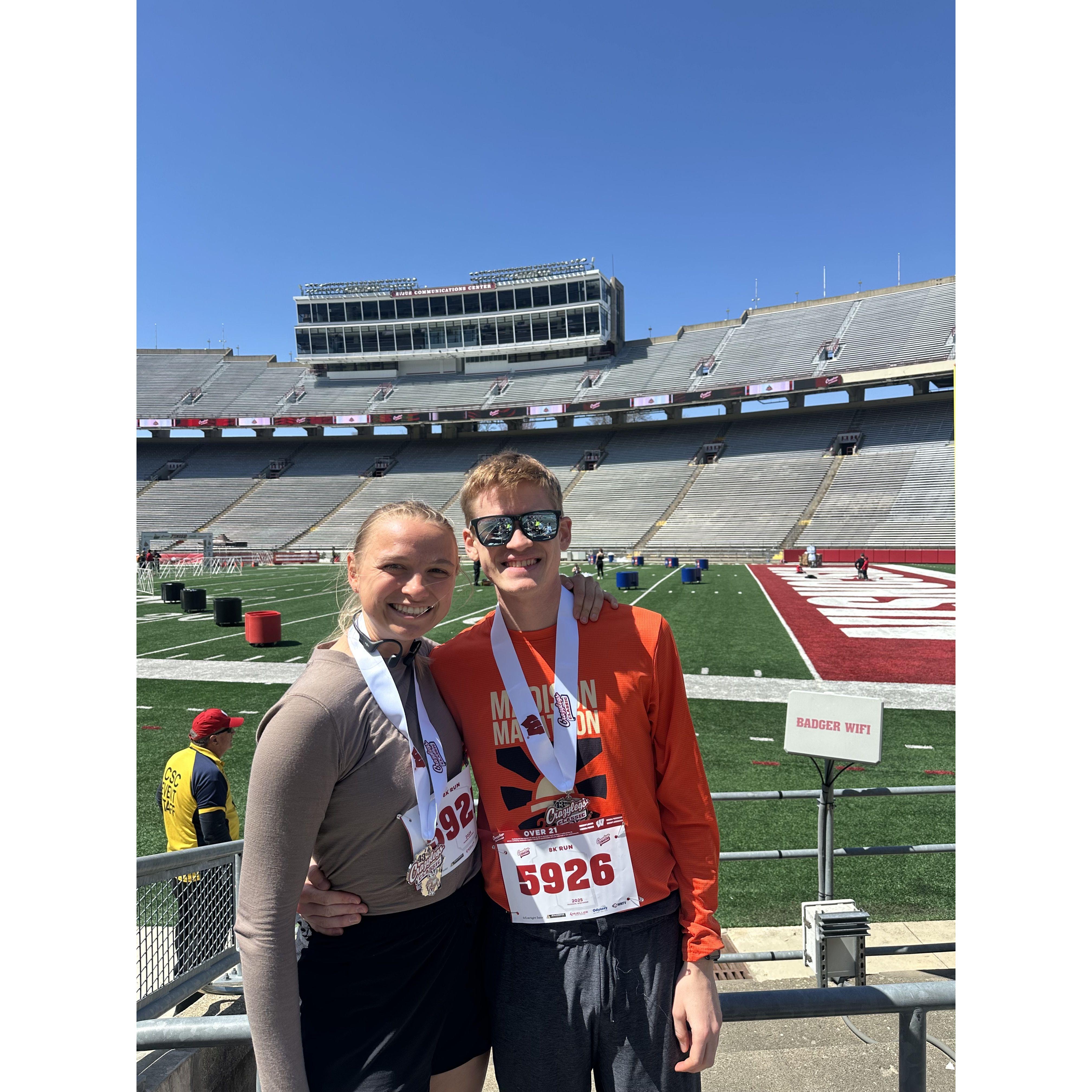 Crazy Legs! An annual 5 mile race in Madison! We have done the last 4 years :)