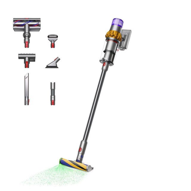 Dyson V15 Detect Absolute + Car Cleaning Kit cordless vacuum | Yellow/Nickel