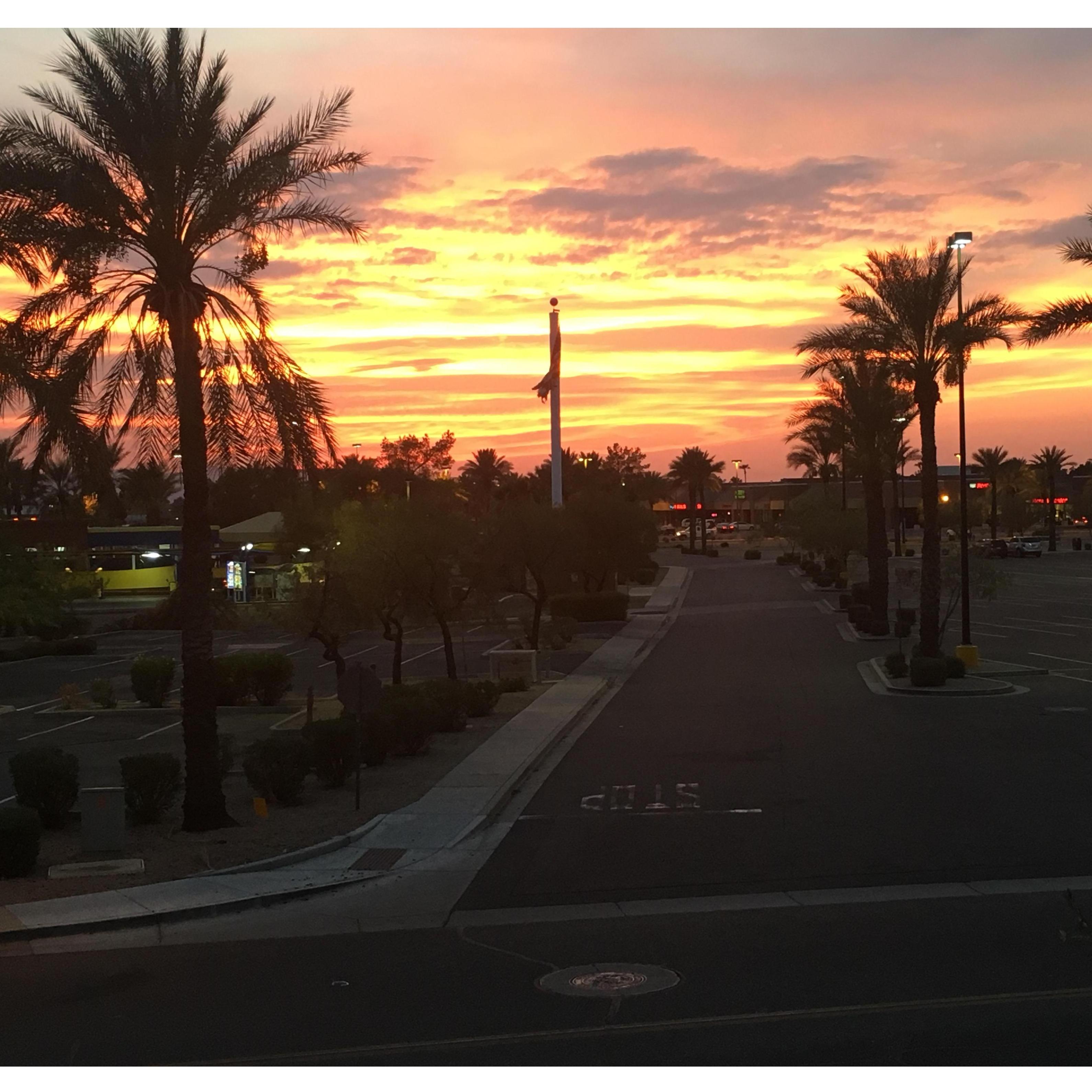 Arizona sunsets from our apartment in Chandler (2018)