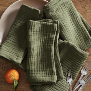 Organic Airy Gauze Napkins (Set of 12) COLOR: OLIVE