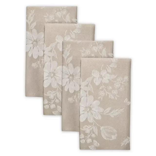 Spring Jubilee Damask Napkins in Natural (Set of 4)