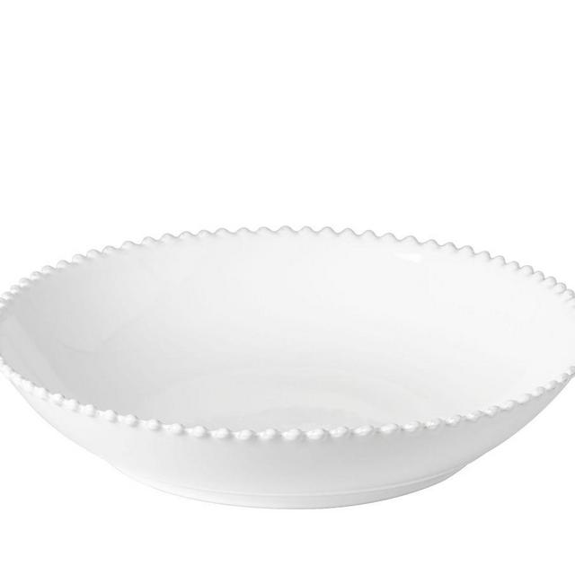Costa Nova Pearl Stoneware Low Serving Bowl, 14" -White