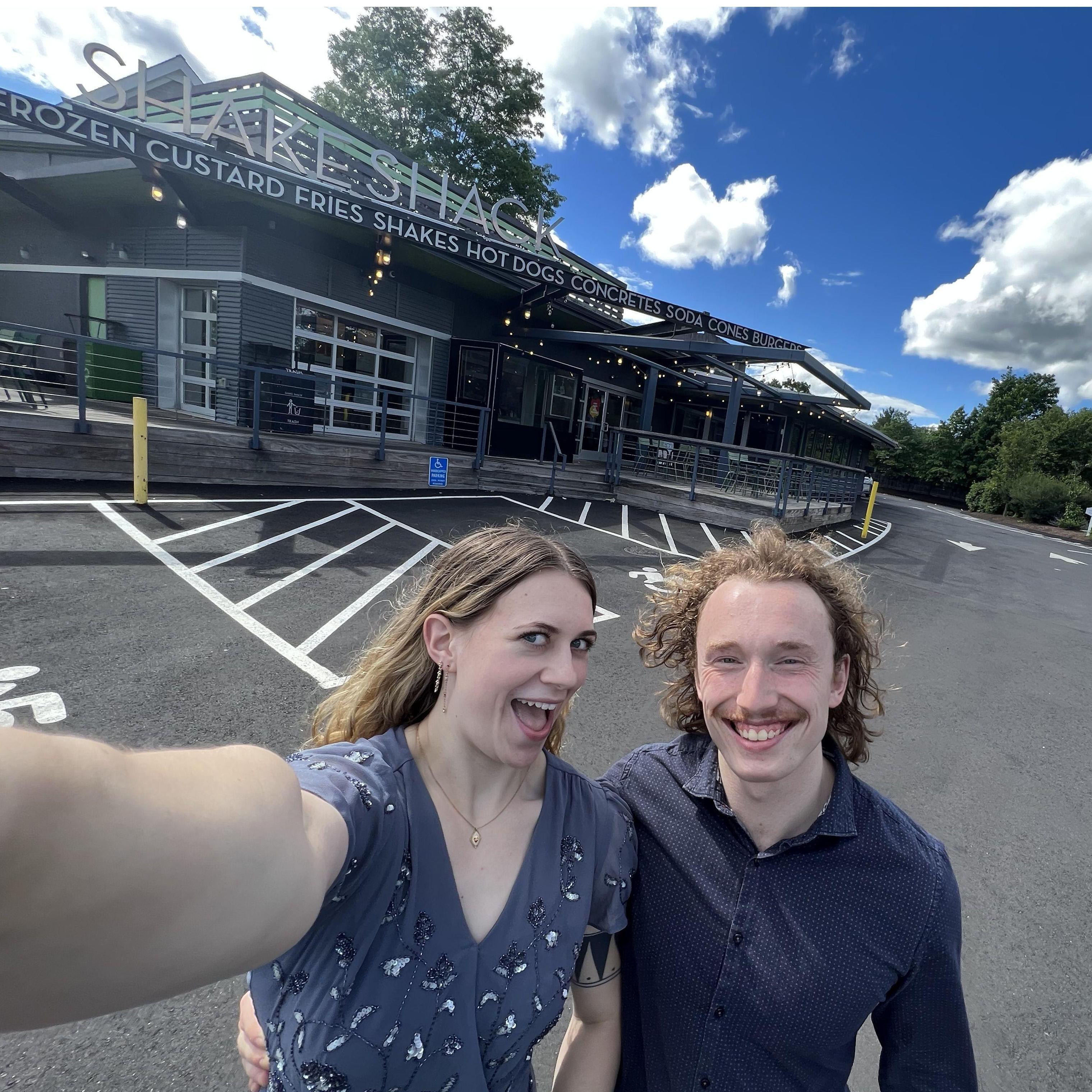 What do you do when the wedding has a gap between the ceremony and the reception? Go to Shake Shack! Not telling anyone what to do but there does happen to be a Shake Shack in New Haven...