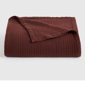 Organic Airy Gauze Blanket - Burgundy, King/Cal King