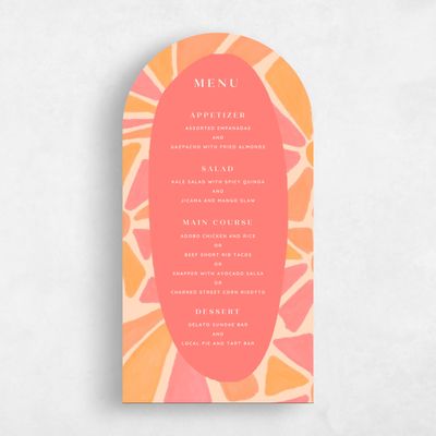 Pink Arch Wedding Menu - Barcelona