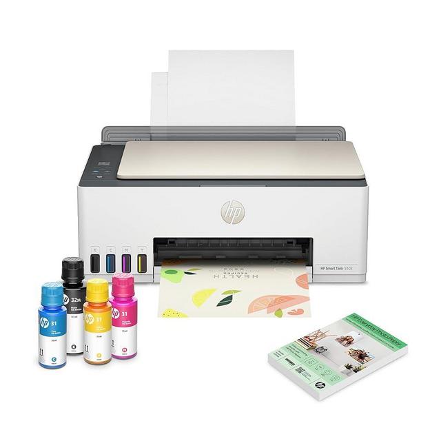 HP Smart Tank 5103 Wireless All-in-One Ink Tank Printer with 2 Years of Ink and 100sheets of Photo Paper Included, Print, scan, Copy, Best-for-Home, Refillable Ink Tank(5D1B2A)