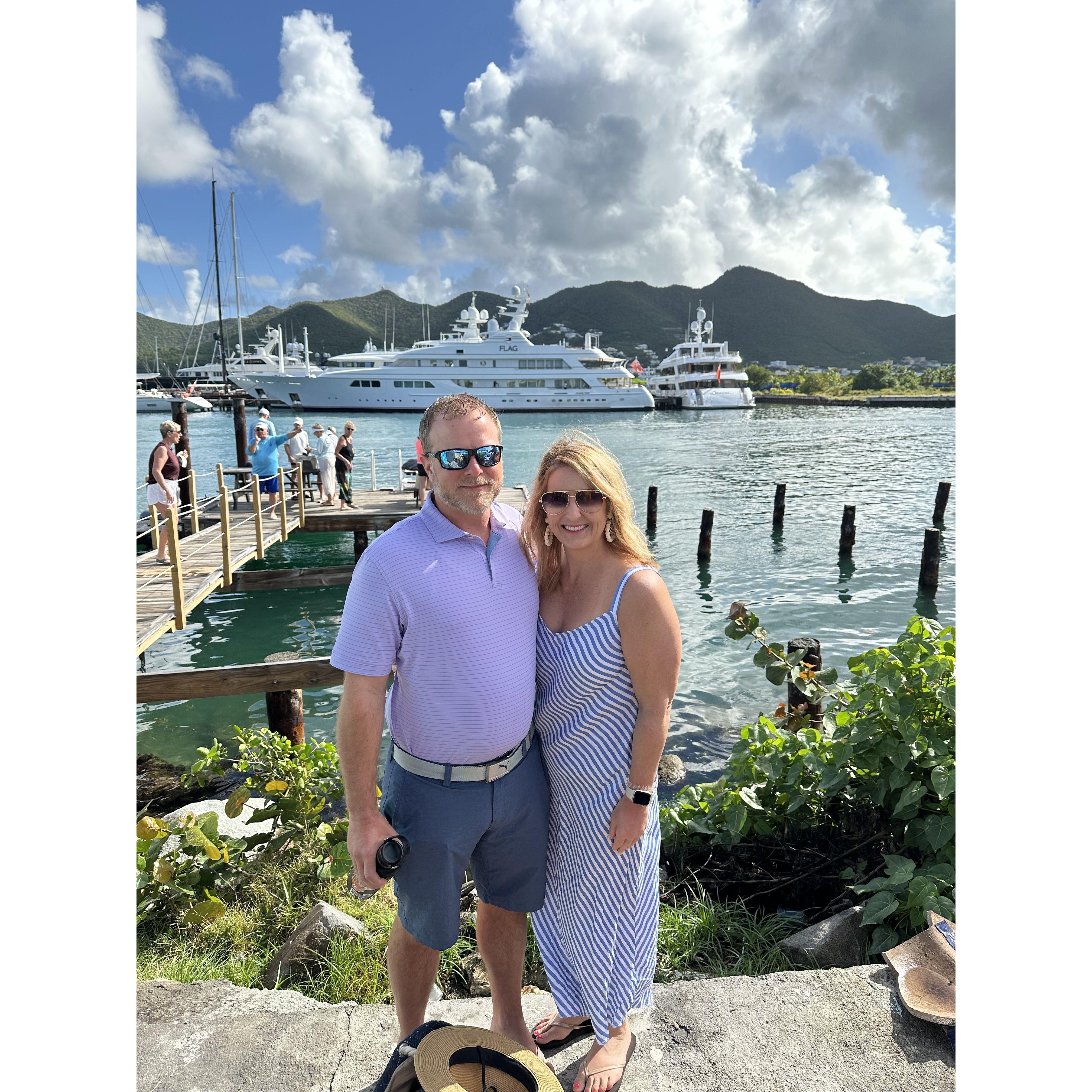 Celebrating our friends wedding in Sint Maarten