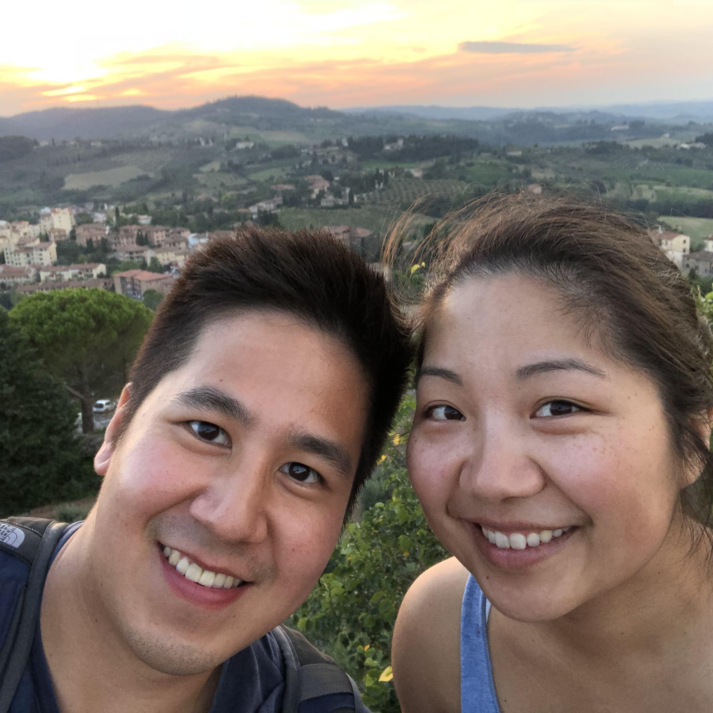 San Gimignano, Italy 2018. Small italian town on a hill in Tuscany, beautiful old town center and gorgeous surrounding picturesque views.