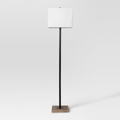 Modern Wood Square Floor Lamp Black - Project 62™