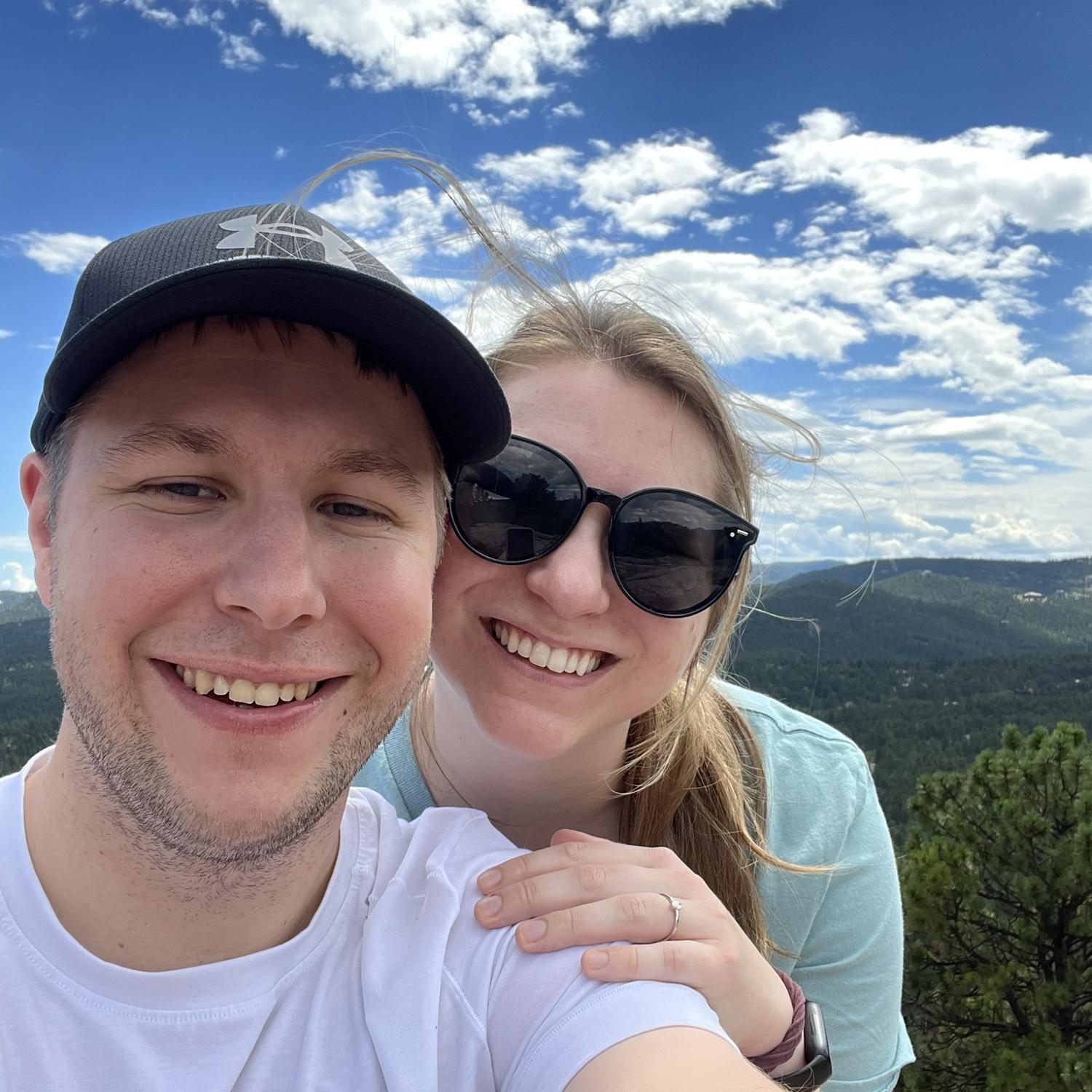 Enjoying the view from the mountaintop on our 3rd anniversary/engagement trip!
