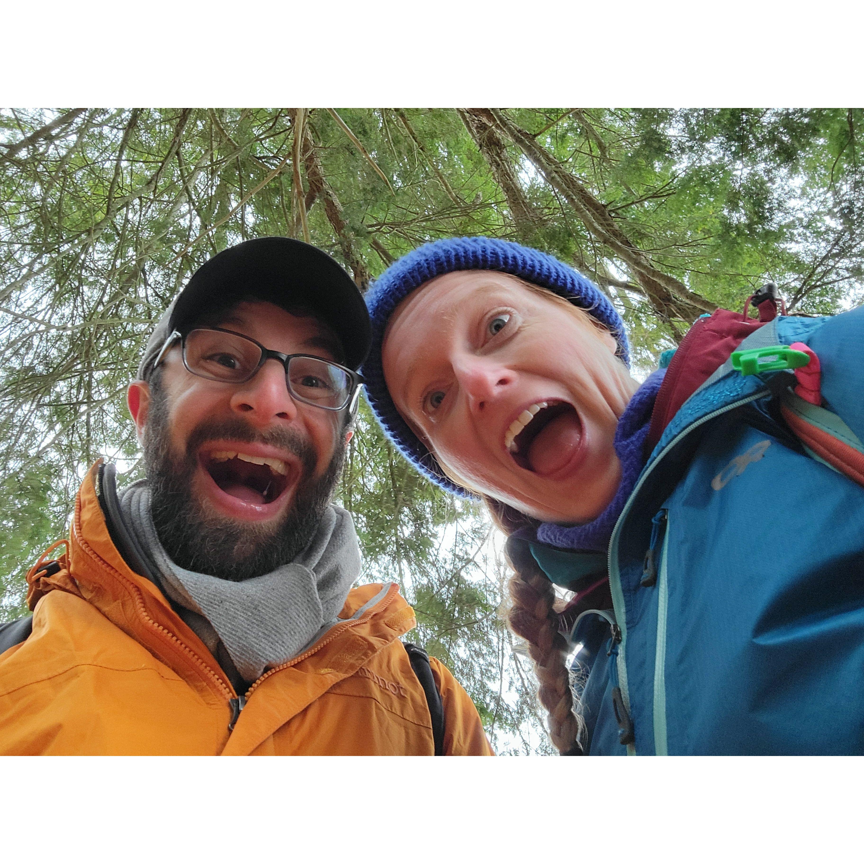 On our first quarterly cabin trip together, to Allegheny National Forest.