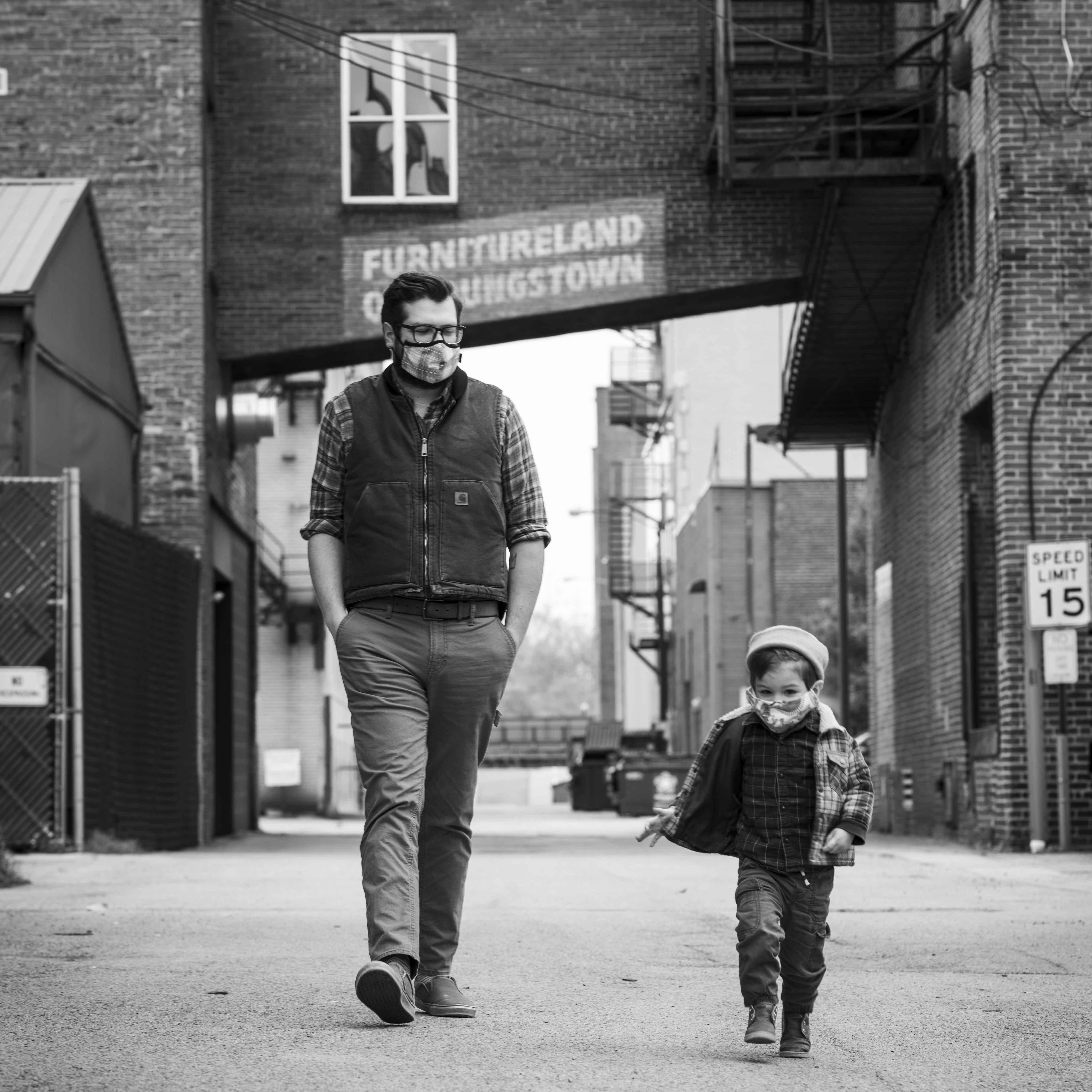 The Hudson boys accompanying a Portraits of a Pandemic photoshoot in Youngstown. These are two of the project's biggest supporters.