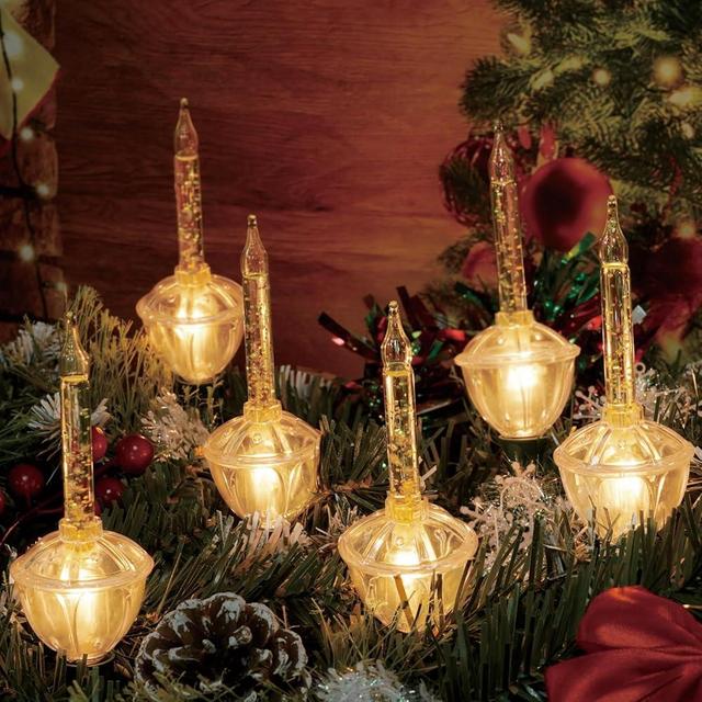 Christmas Bubble Lights, Bubble Lights Gold Glitter String Lights with 10 Bulbs (1 Spare Bulbs), Bubble Lights with C7/E12 Base, Traditional Christmas Lighting for Christmas Tree Xmas Holiday Decor