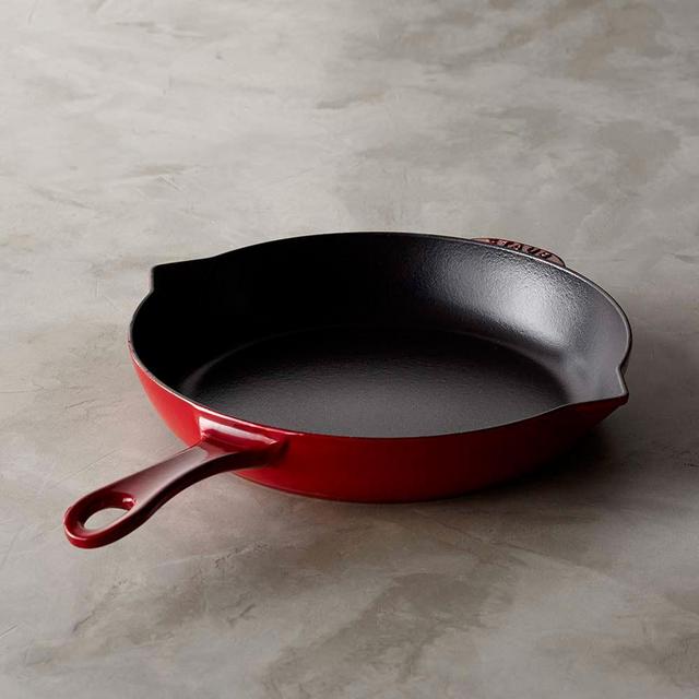 Staub Enameled Cast Iron Fry Pan, 10", Cherry