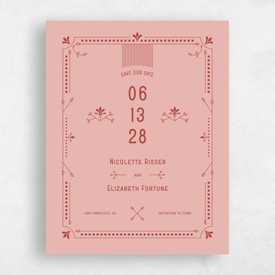 Pink Wedding Save the Date - Augusta Type